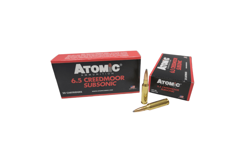 Atomic 6.5mm Creedmoor 129 Grain SUBSONIC Jacketed Soft Point 20 Rounds